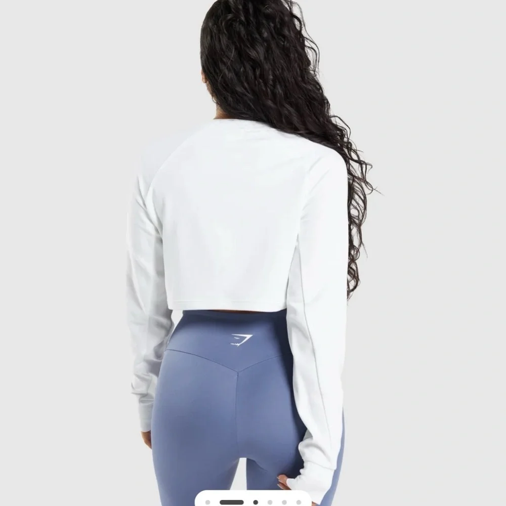 Gymshark Training Cropped Sweater White Athleisure Activewear Women’s XS